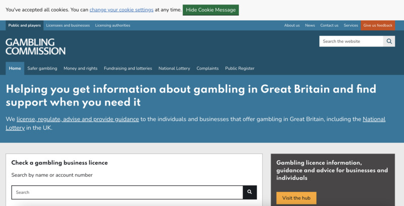 UK gambling commission website